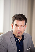 Portrait of businessman in conference room thinking about future